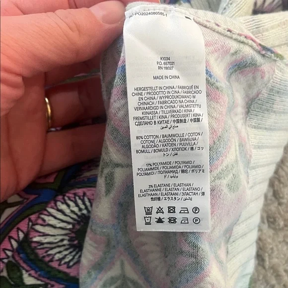 Boden Emilia Cotton Crewneck Lightweight Sweater Purple and Blue Pattern Small - Picture 8 of 10